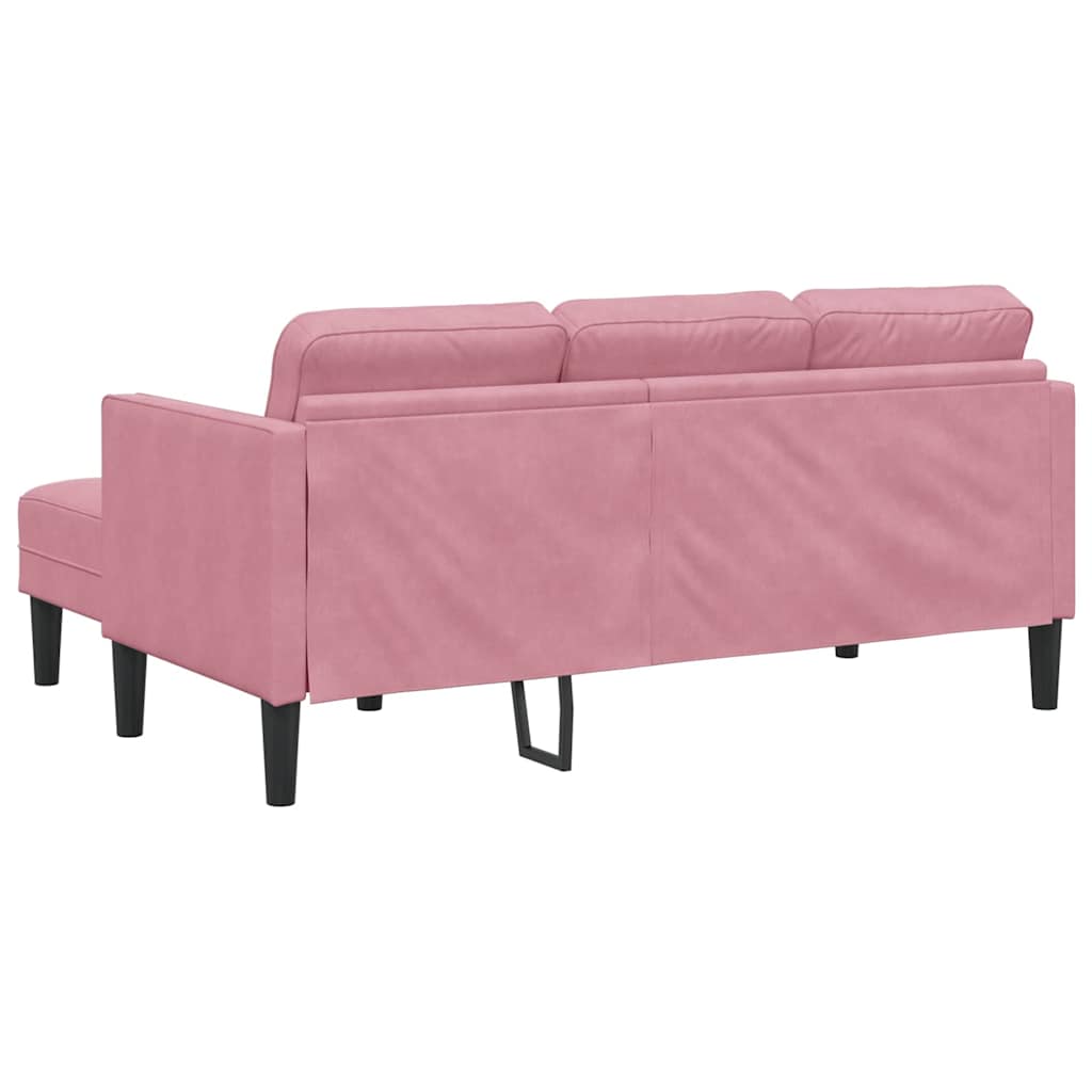 Sofa Set with Cushions Pink Polyester