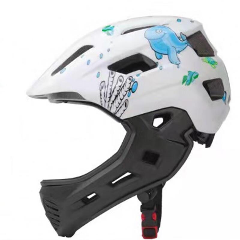 Kids Full-Face Cycling Helmet with Detachable Chin & Taillight
