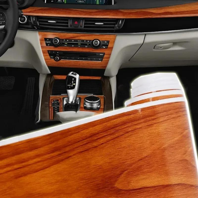 Auto Holzmaserungsfolie Aufkleber Decals Wrap Folie PVC Holzstruktur 10x100cm Universell Auto Karosserie Styling Dekor Auto Innenraum DIY