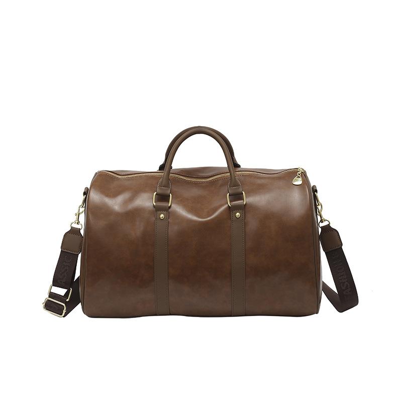 Retro European and American style short-distance travel bag autumn and winter simple solid color business travel luggage handbag student accommodation