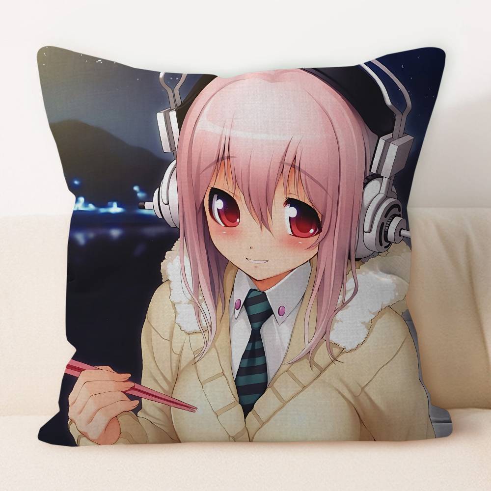 S-Super S-Sonico 45*45cm Cushion Cover Pillow Cover Decor Pillowcase Home Pillowcase For Couch Pillow