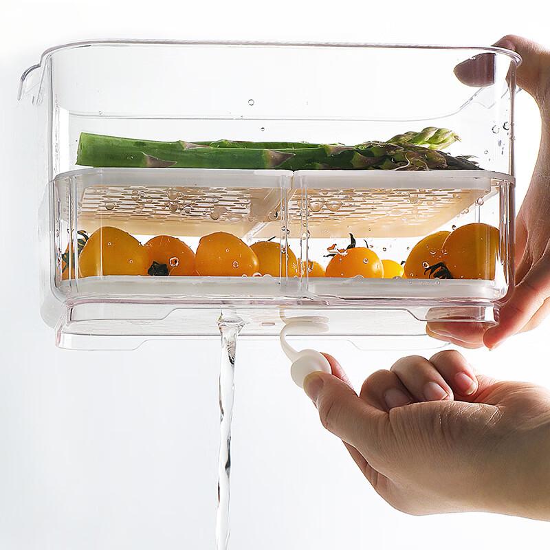 Transparent Fridge Drain Storage Box with Lid