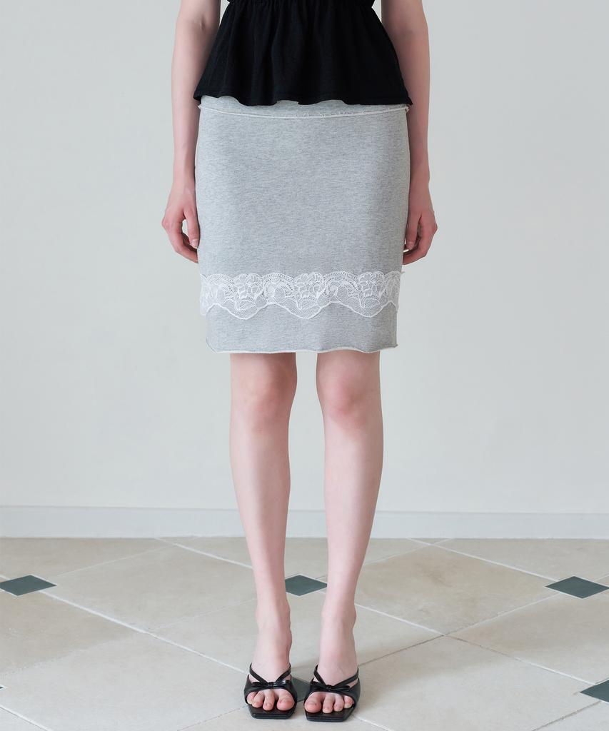 Retera Lace Detail Sweat Skirt