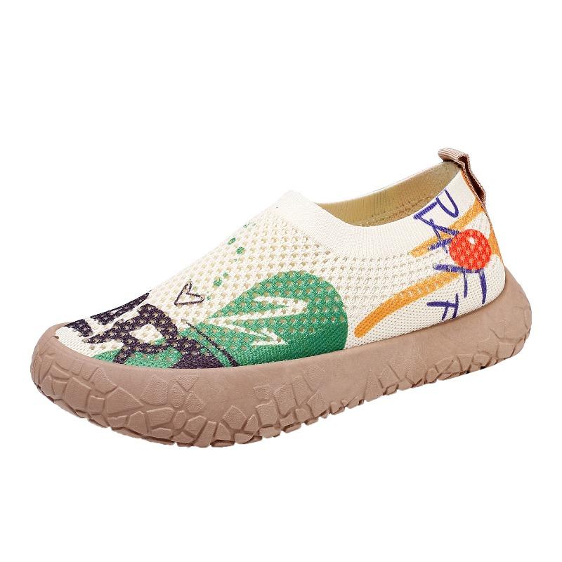 Shoes women s summer new daily casual versatile women s shoes lightweight soft-soled wear-resistant single shoes thick-soled one-pedal cloth shoes 35