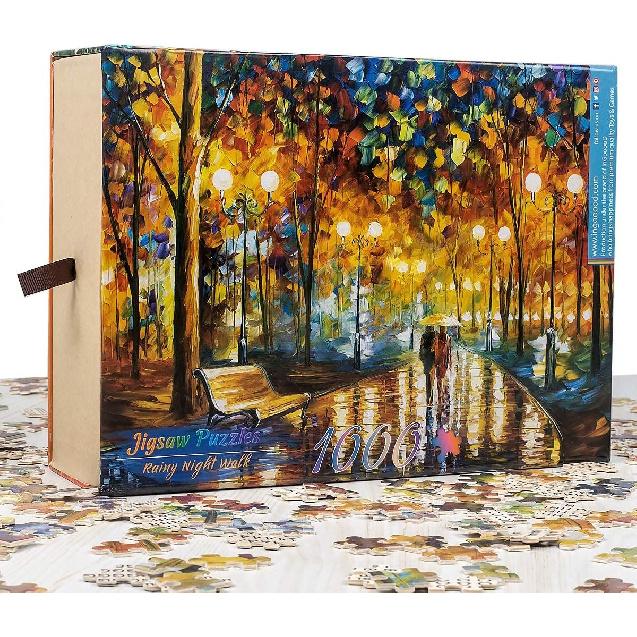 Ingooood Rainy Night Walk Wooden Puzzle 1000 Pieces