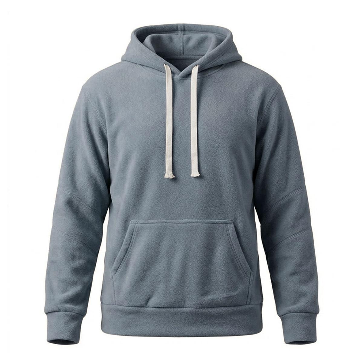 Heren Effen Kleur Pullover Hoodie Met Trekkoord Capuchon Lange Mouwen Kangoeroezak Los Casual Sweatshirt Top S grijs
