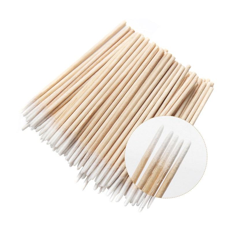 200 wooden cleaning cotton swabs wooden makeup cotton swabs disposable individually packaged