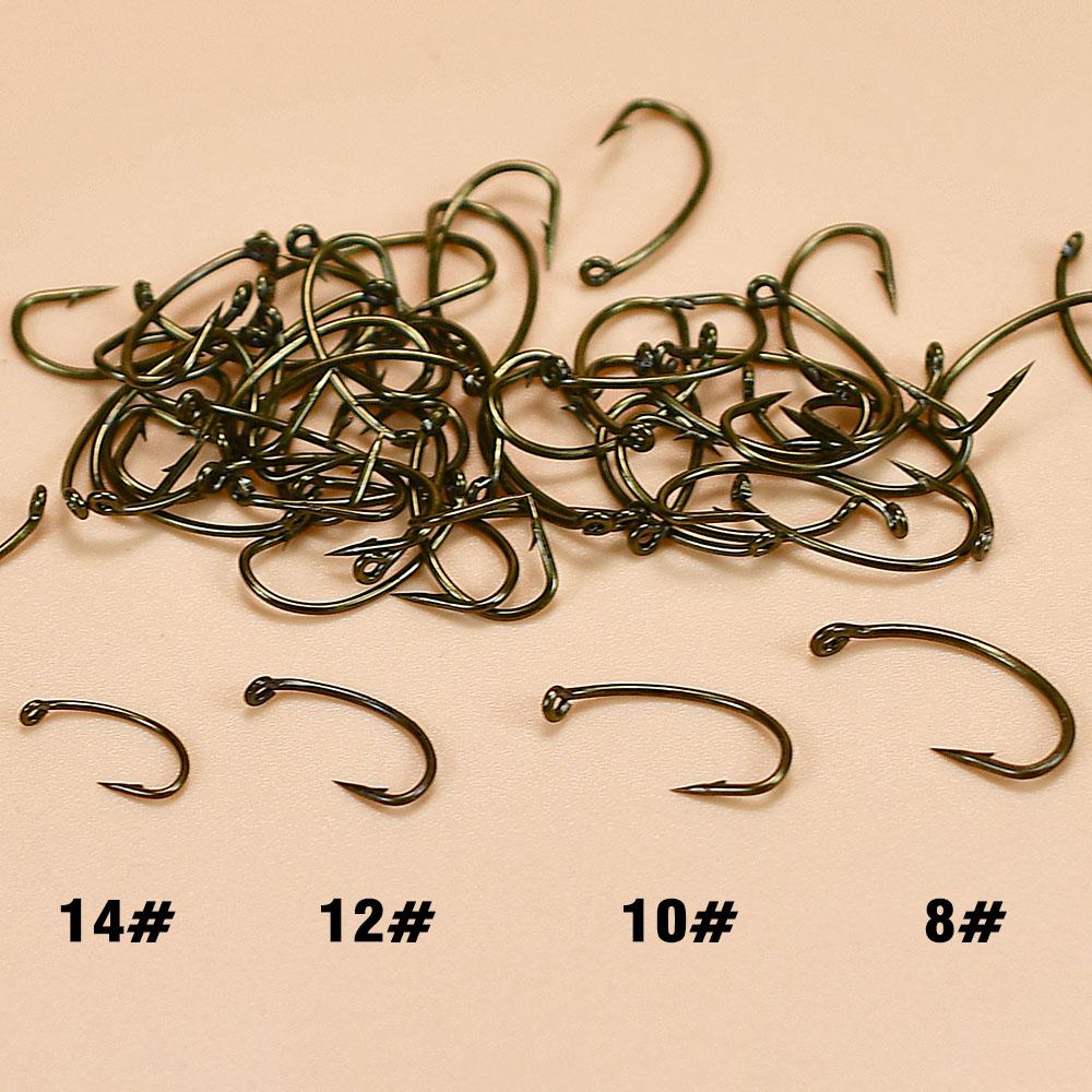 MNFT 100PCS High-Carbon Steel Dry Fly Hooks Fishing Hook Nymph Scud Midge Caddis Shrimp Fly Tying Hooks