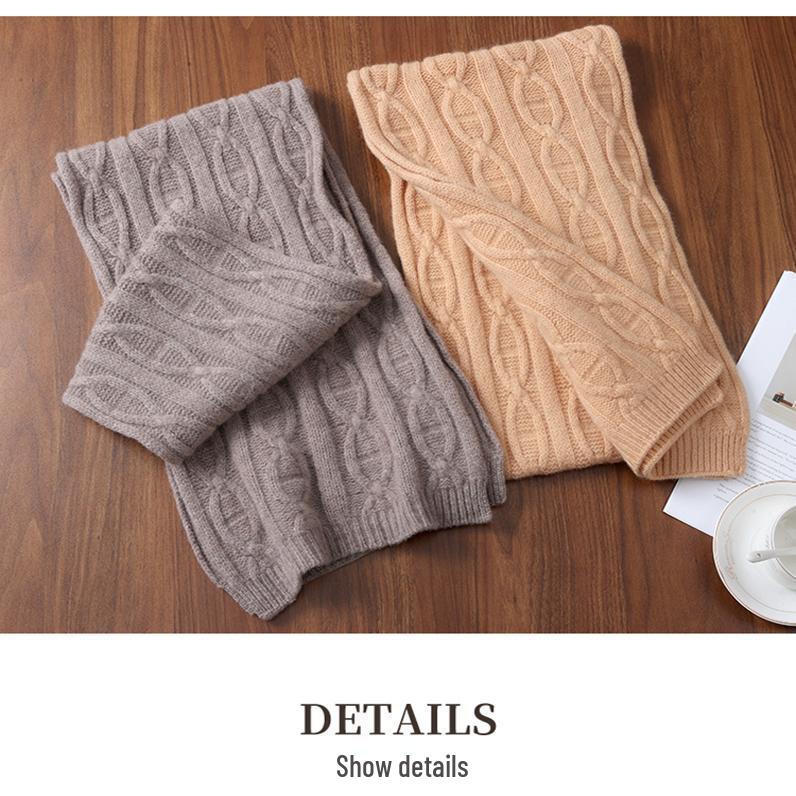Autumn & Winter Pure Wool Scarf - Versatile Couple Style with Subtle Pig Nose Texture Cashmere Neck Warmer Shawl.