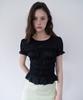 ROLAROLA Smocking Shirring Blouse Black