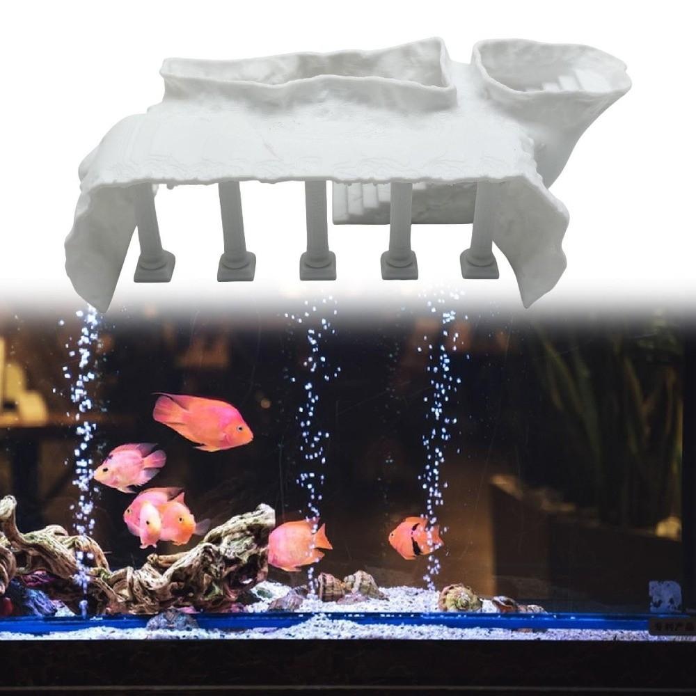 Simulated Aquarium Cave Tunnel Artificial Roman Column Shrimp Hiding House  For Home Office Desk