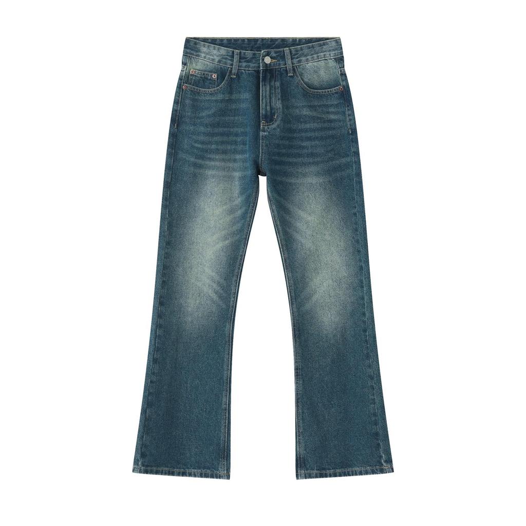 Men's Jeans Japan Korea Style Streetwear Vintage High Street Hip Hop Casual Flare Denim Jeans Pant Men Denim Trousers