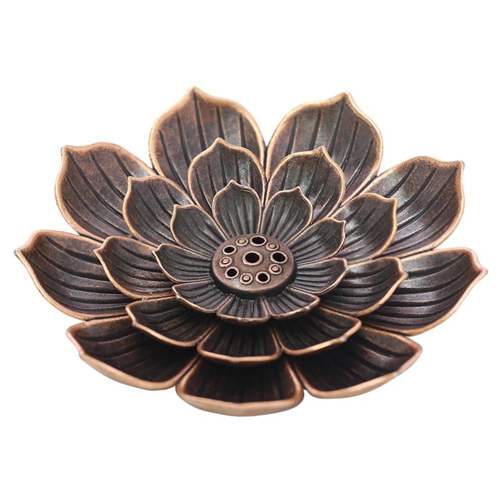 

Тарелка для благовоний Lotus Line со съемным улавливателем пепла, держатель для палочек для благовоний Lotus, 6 отверстий для благовоний, украшение для домашнего офиса в буддийском стиле чёрный