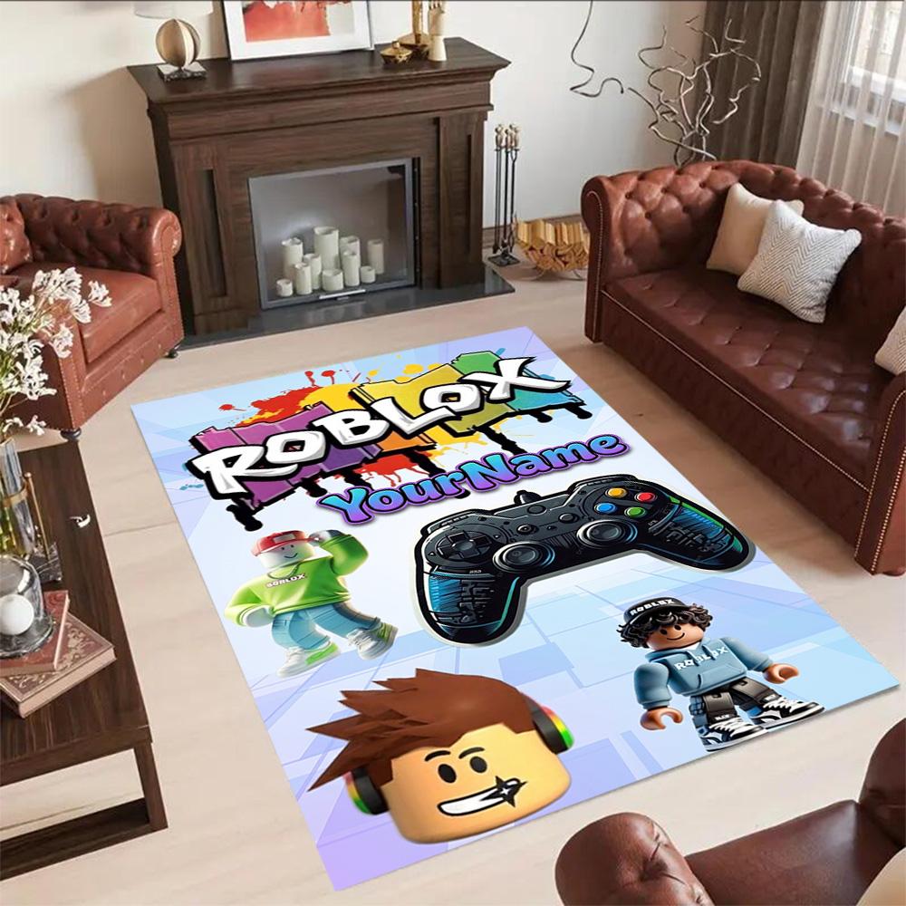 Roblox 225 Customize Text Floor Mat Design for Entryway Living Rooms Decorate Room Study Room Anti-slip Rug Office Home Decor Best for Christmas