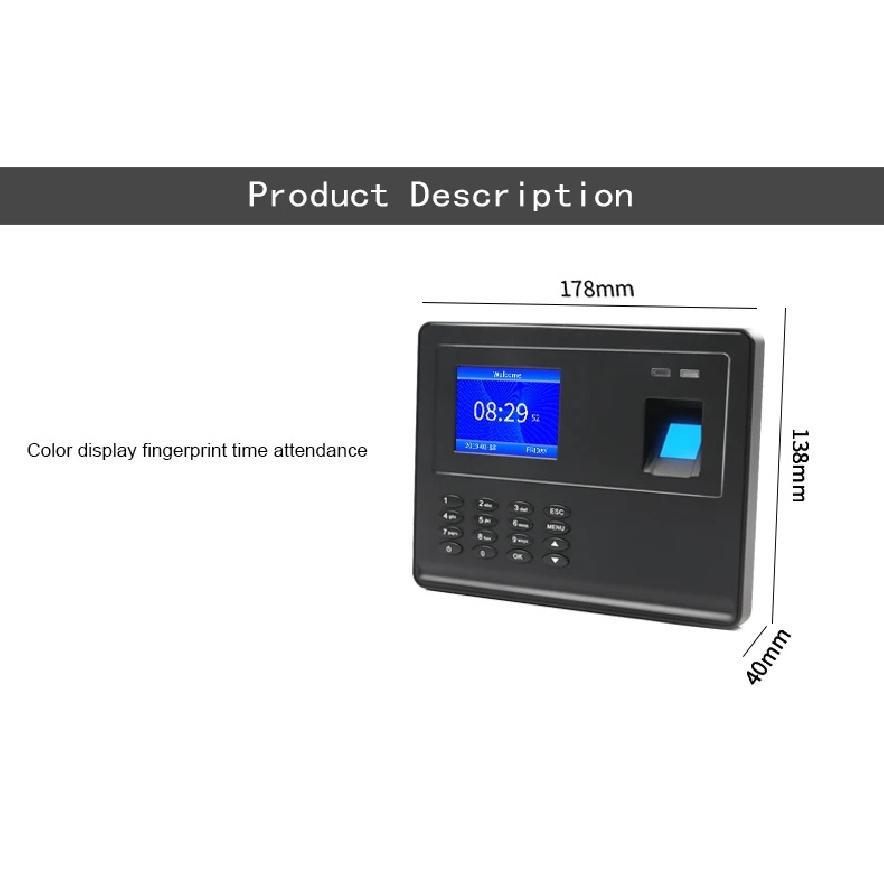 Integrierter Akku 2,8 Zoll Eingebauter Akku Farbdisplay, Softwarefreier Fingerabdruck-Anwesenheitsautomat Mitarbeiter-Anwesenheitssystem