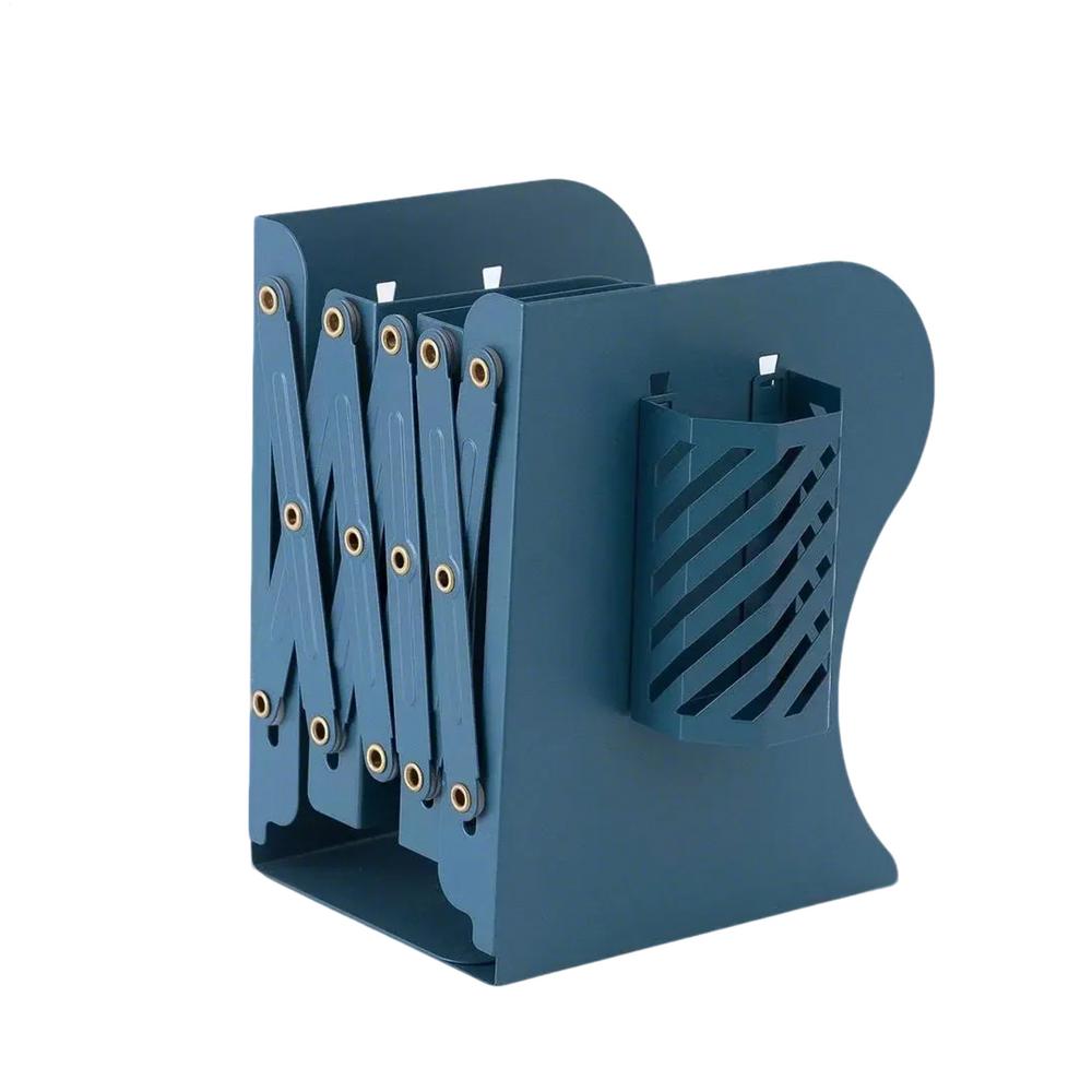 Small Desk Bookshelf Small Bookcase Telescopic Storage Rack Metal Desk Organizer With Pen Holder Desk Top Organizer Shelf