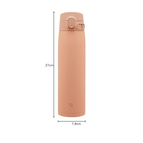 Zojirushi Thermos (ZOJIRUSHI) Seamless Lid, Large Capacity 720ml, One-Touch Stainless Steel Mug, Pale Taupe, Lid and Gasket Integrated, Easy To Clean,