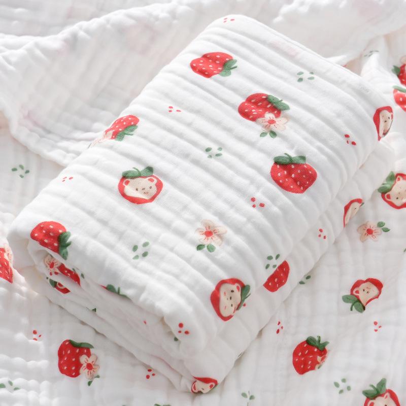 High-Density Six-Layer Pure Cotton Baby Bath Towel and Swaddling Blanket for Newborns and Children