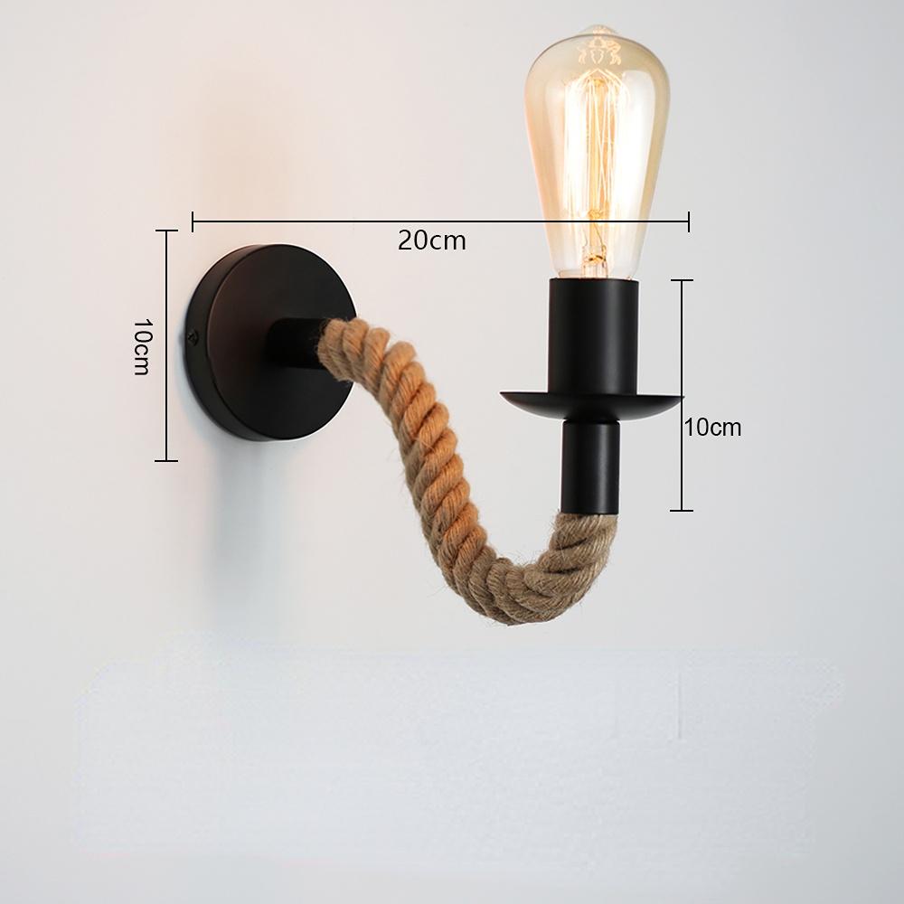 Wall Lamp Retro American Retro Living Room Decorative Lamp Bedroom Bedside Stairs Aisle Bar Restaurant Hemp Rope Wall