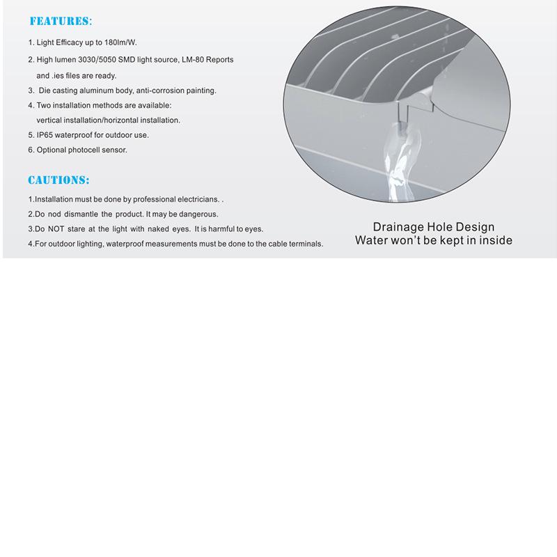Adjustable LED Street Light Head, Tool-Free Opening, 200W/300W
