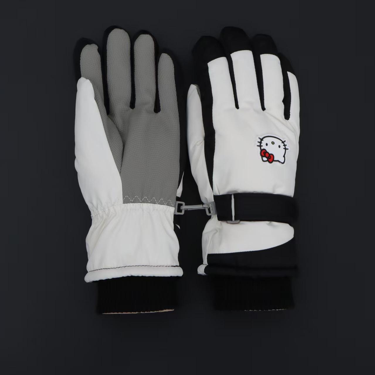 

Children s Winter Cycling Gloves: Windproof, Fleece-Lined, Non-Slip, Water-Repellent, Thickened for Outdoor Sports and Skiing. One Size чорний