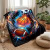 Sports Ball Festival Theme Blanket Lightweight Warm Flannel Blanket Decorative Throw Blanket for Home Decoration