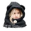 eBay Hot Sale Handmade Crochet Hat Children's Animal Ears Wool Hat Scarf Hooded Bear Hat