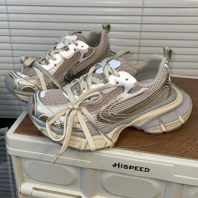 Nieuwe fluorescerend grijze dad sneakers dames retro platform mesh casual sportschoenen verhogende schoenen