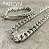 925 Sterling Silber Stilvolles Einfaches Herren 10mm Quadratische Schnalle Halskette Brücke Armband Set, Geburtstags-Jubiläums-Party-Geschenk