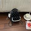 Schoolbag Korean niche polka dot chain backpack casual Korean ins personalized foreign style backpack tide mini portable schoolbag