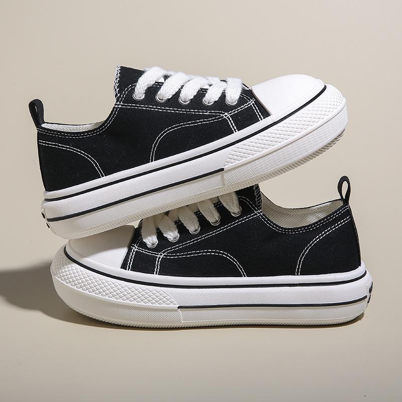 Canvas Shoes Female Students Women'S Shoes Low-Top Lace-Up Casual Board Shoes Trendy Little White Shoes