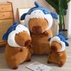 New 35/55cm Shark Capybara Plush Doll - Lifelike Cosplay Stuffed Animal Capybara Pillow Soft Toy Gift