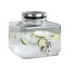 Clear Glass Juice Pitcher With Leak Proof Lid And Easy Press Dispensing System Party Water Jugs with Spigot