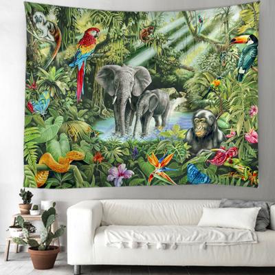 Foresta Tiger Modello Animale selvatico Tema Arazzo Soggiorno Camera da letto Decorazione Sfondo Appeso a parete Decorazioni artistiche Tenda sospesa