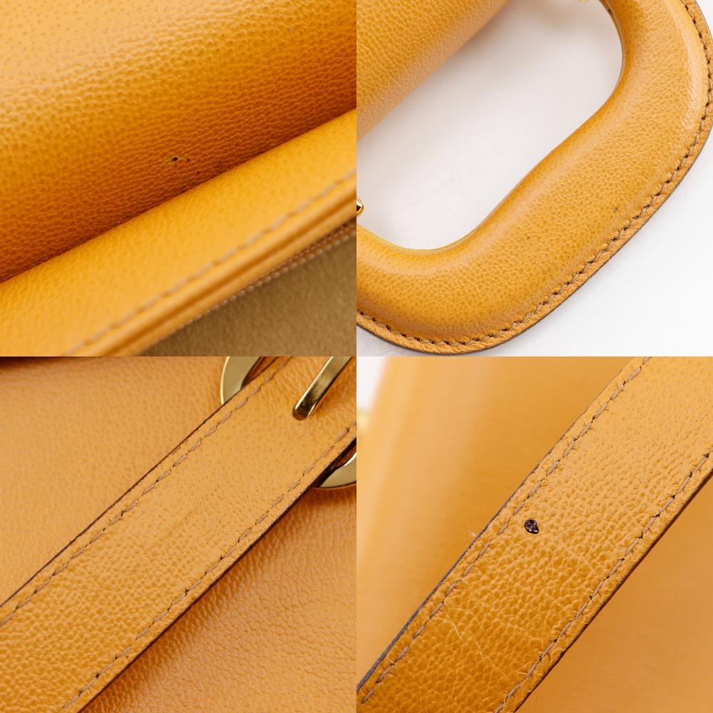 Gucci Old Gucci Business Bag 1529593678 Yellow Calfskin Mens Used