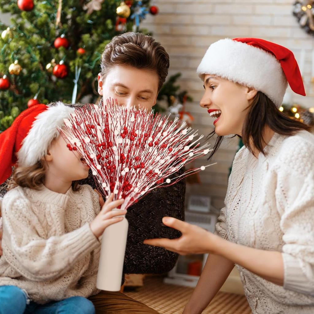 1/3Pcs Christmas Decoration Artificial Berry Branches Christmas Tree Pendant for Home Decor Wreath New Yera 2025 Gift Ornaments