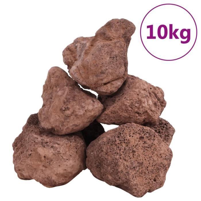 VidaXL Roches volcaniques 10 kg rouge 10-30 cm 155323