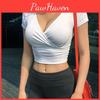 Summer Black Sexy Vneck New Tshirt Short Sleeve Y2k Crop Top Women Clothes Streetwear Korean Fashion Corset Tops Tshirts