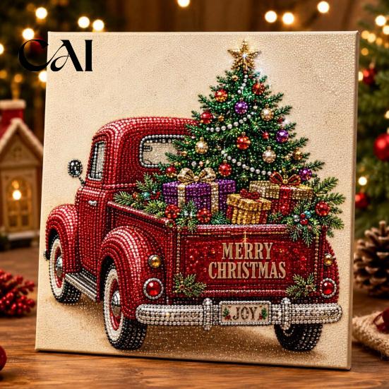 Beginner Friendly Faux Pearl Art Kit Xmas Painting Kit, Christmas 3D DIY Creative Winter Activities Holiday Craft Project for Adults, Festive