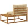 Ecksofa für den Außenbereich mit Kissen Natürliches Finish 115 x 83 x 73 cm