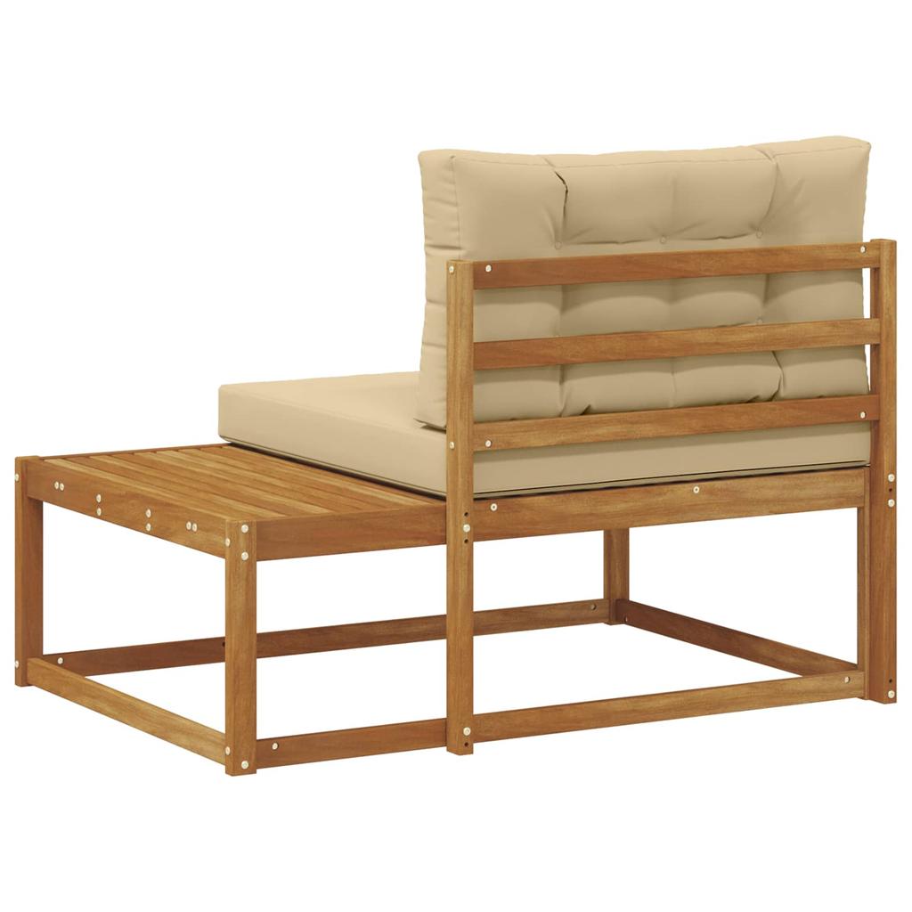 Ecksofa für den Außenbereich mit Kissen Natürliches Finish 115 x 83 x 73 cm