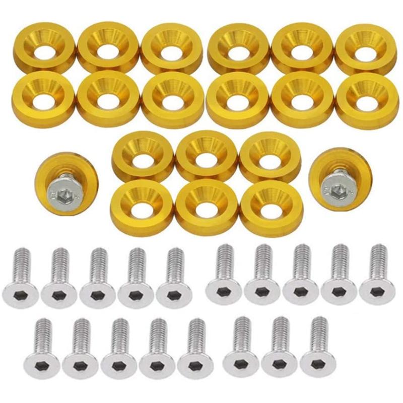 10pcs Car Modified Hex Fasteners Fender Washer Bumper Engine Concave Screws Aluminum Fender Washers and M2-M6 Bolt for Honda