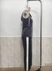 Europäisches Mode Gold Samt Ärmelloses Kapuzentop & Hose Set - Lässiger Stil