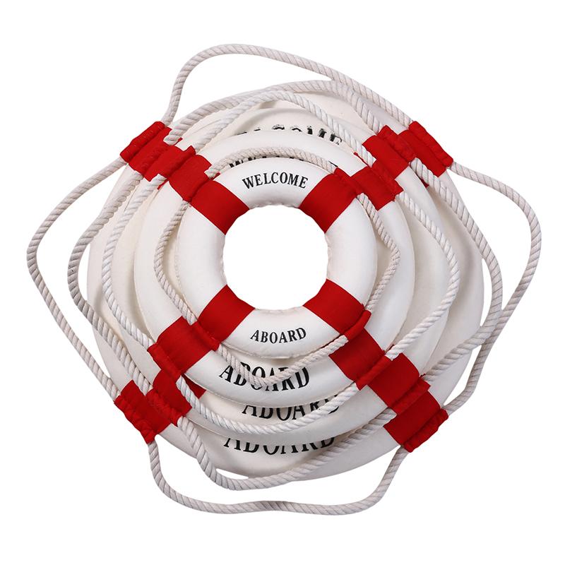 Creative Red Blue Two Colors Mediterranean Style Optional Craft Lifebuoy Hanging Lifebuoy Home Living Room Decoration Ornaments