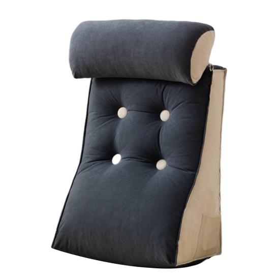 Bed Wedge Pillow for Sleeping Reading Acid Reflux Supportive Backrest Leg Neck Cushion with Side Pockets Multifunctional Sofa Pillow