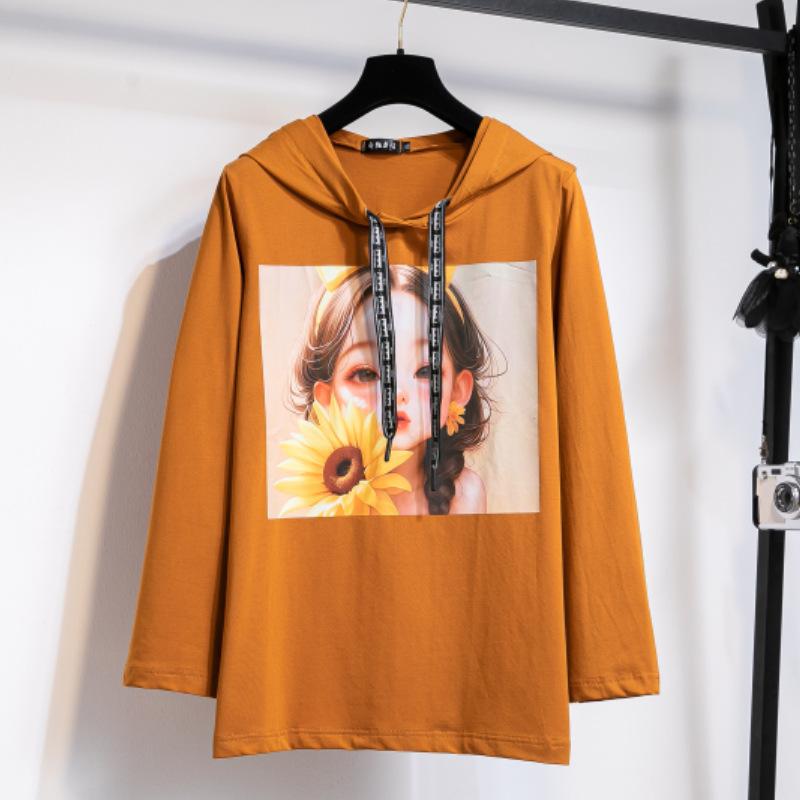 Autumn Hoodie Women's Plus Size Long Sleeve Pullover Casual Bottom Shirt