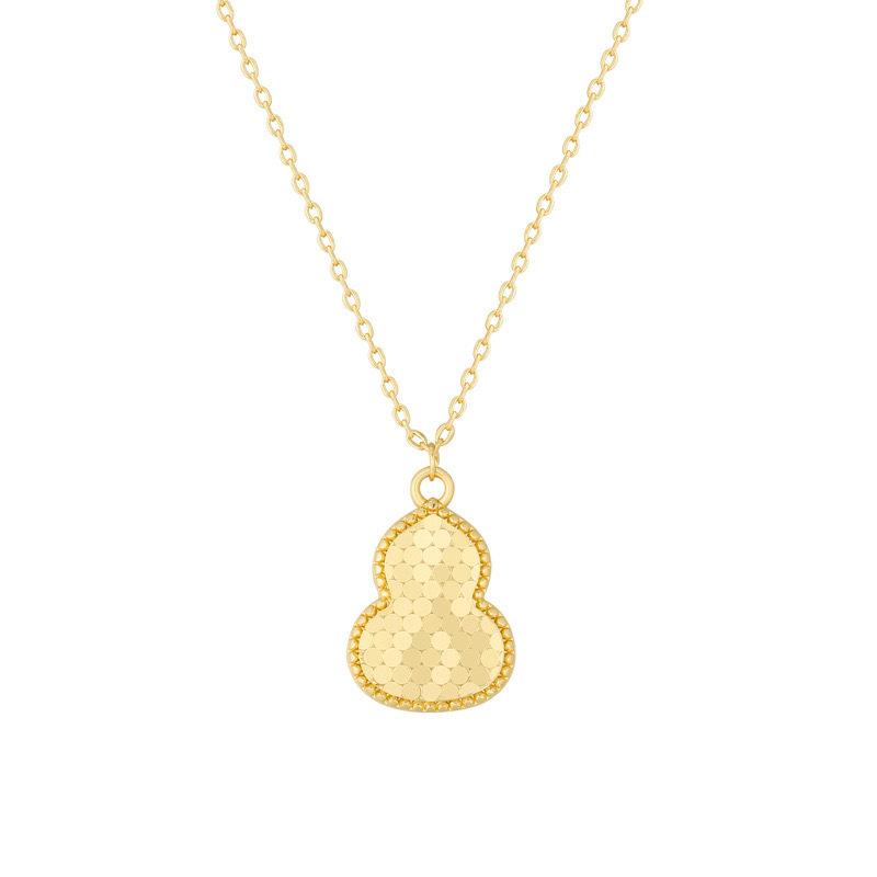 Crushed ice ice gourd necklace female niche high-end ancient method burst gold Fulu collarbone chain