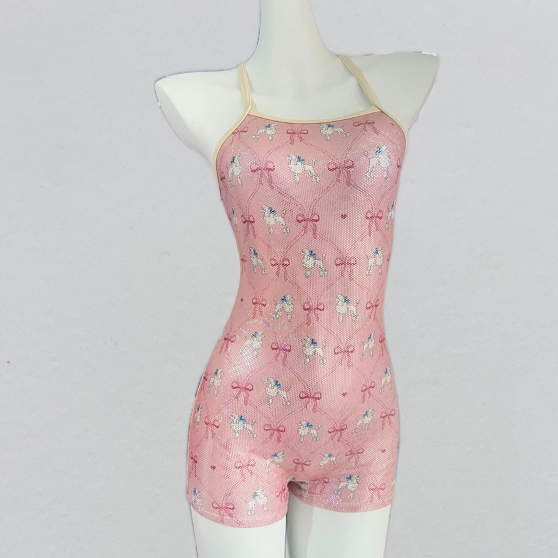 

Cute poodle swimsuit s one-piece flat-angle sexy professional racing swimming pool special swimsuit XXXL