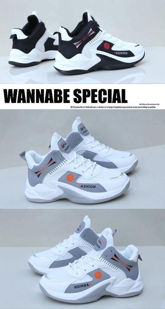 Men's High-Top Mesh Basketball Shoes, Breathable Non-Slip Sports Sneakers for Spring/Summer - Versatile White Running Shoes for Students