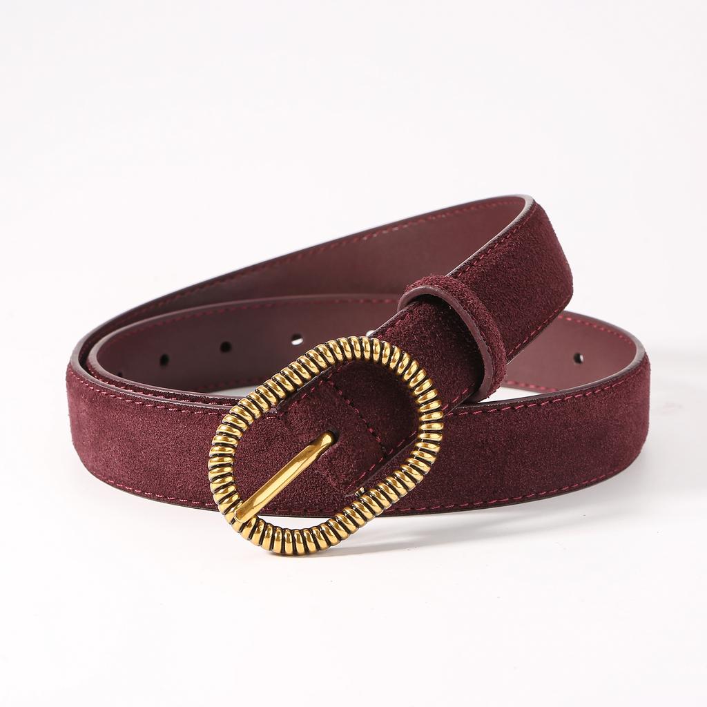 New Luxury Suede Leather Belt for Women Jeans Casual Dress Vintage Alloy Buckle Ladies Trendy Belts Fashion Waistband